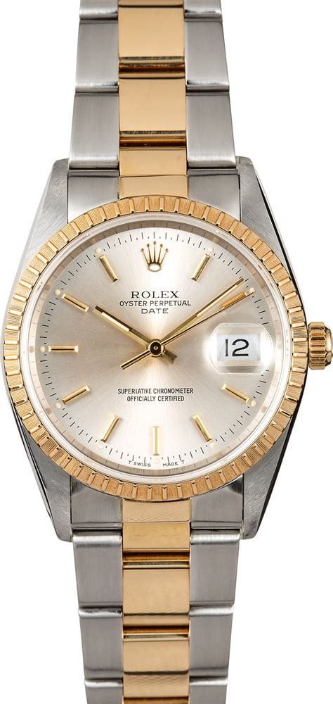 rolex oyster perpetual date two tone blue|rolex oyster perpetual date 15223.